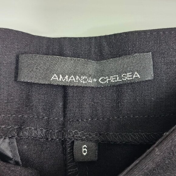 Amanda + Chelsea Alex Ponte Knit Trousers Modern Fit Ankle Stretch Black 6 NWT - Picture 8 of 16